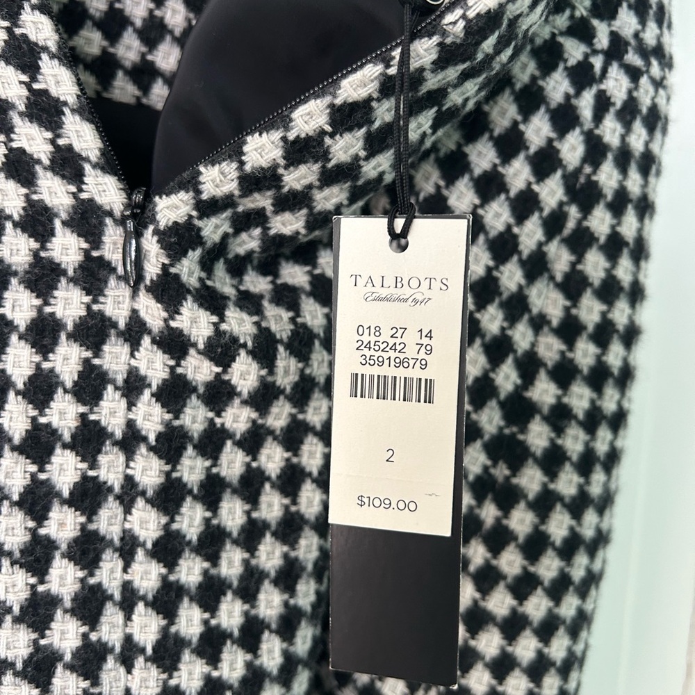 Talbots Monochrome Checkered Pencil Skirt - Picture 4 of 5